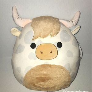 BORSA 🐮 White Highland Cow Original Squishmallow by Kelly Toy ☆》NWT《☆